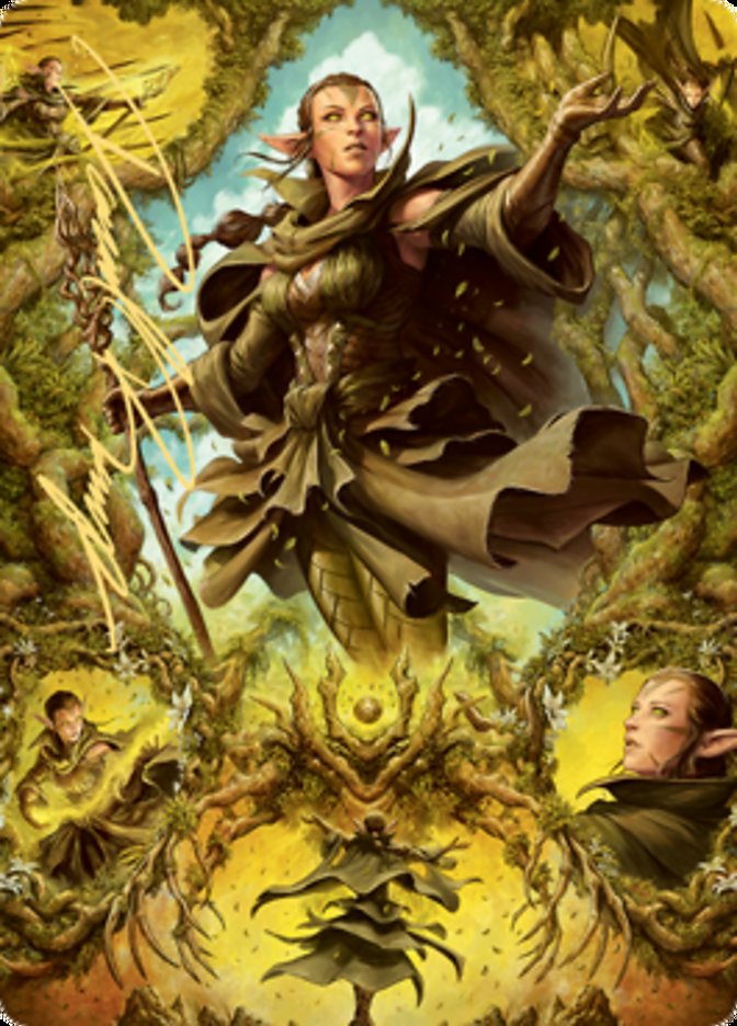 Nissa of Shadowed Boughs 2 Art Card (Gold-Stamped Signature) [Zendikar Rising Art Series] | Good Games North