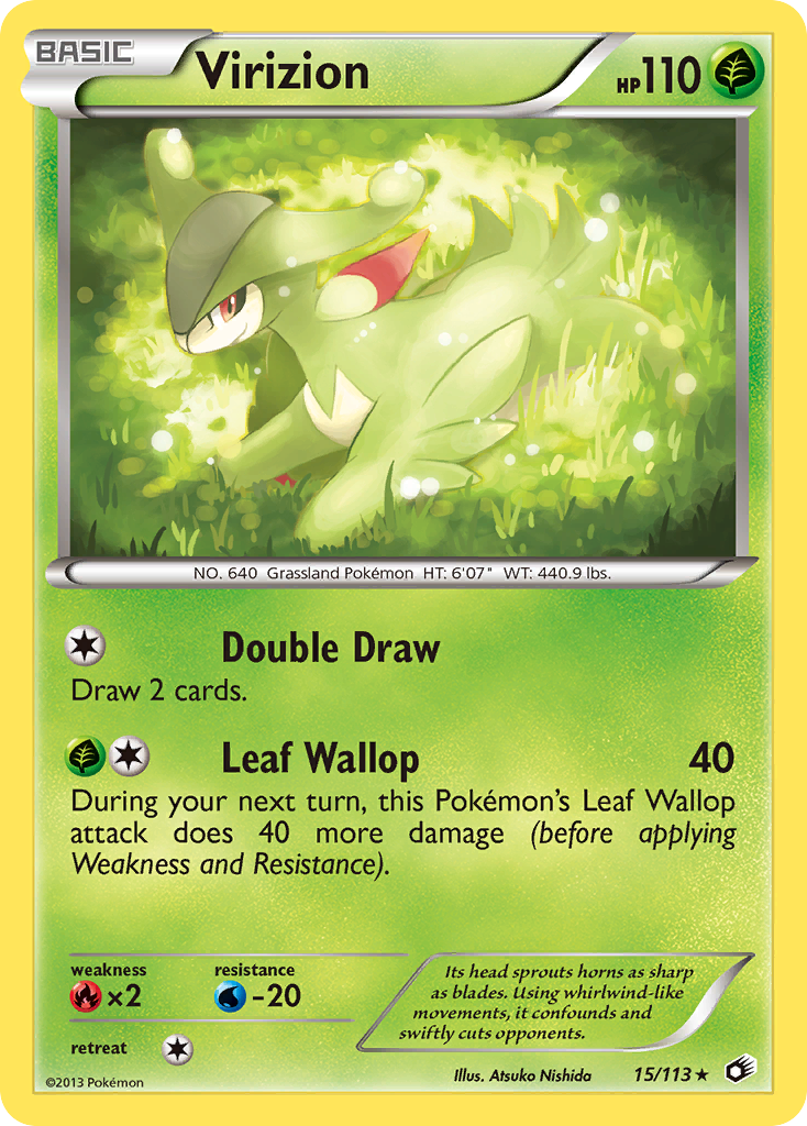 Virizion (15/113) (Theme Deck Exclusive) [Black & White: Legendary Treasures] | Good Games North