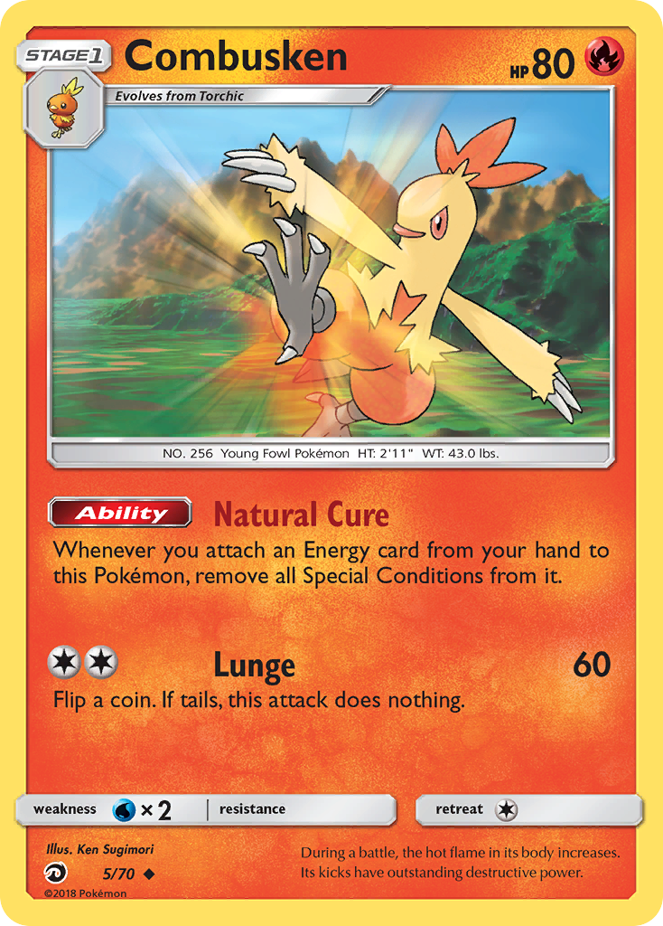 Combusken (5/70) [Sun & Moon: Dragon Majesty] | Good Games North