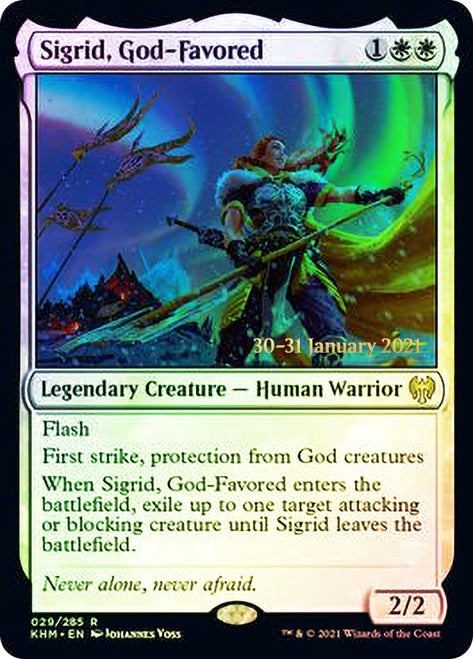 Sigrid, God-Favored  [Kaldheim Prerelease Promos] | Good Games North