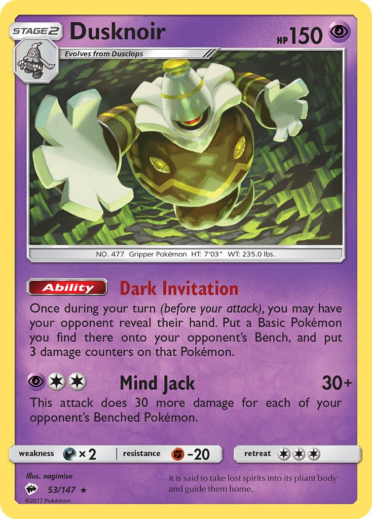 Dusknoir (53/147) (Theme Deck Exclusive) [Sun & Moon: Burning Shadows] | Good Games North