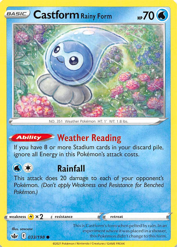 Castform Rainy Form (033/198) [Sword & Shield: Chilling Reign] | Good Games North