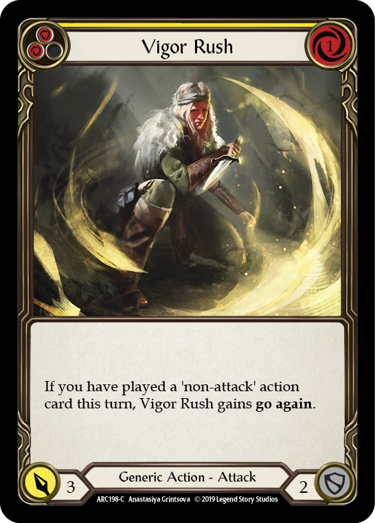 Vigor Rush (Yellow) [ARC198-C] 1st Edition Rainbow Foil | Good Games North