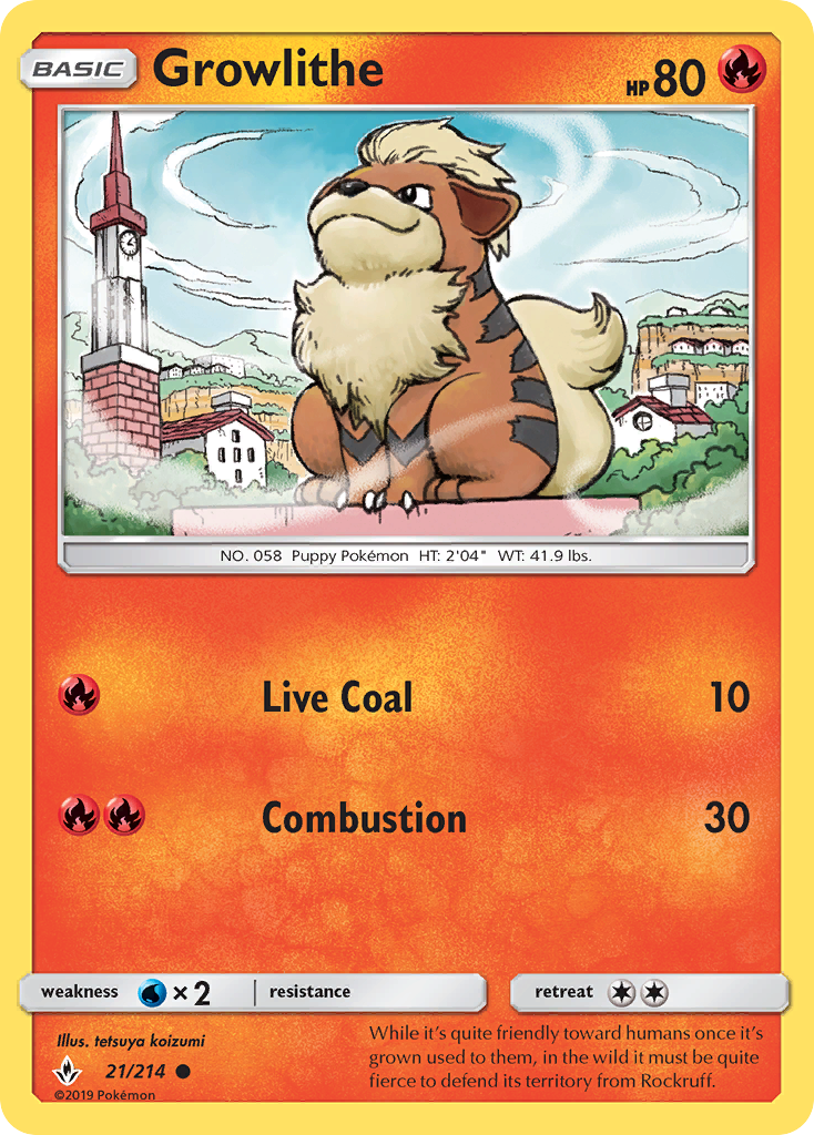 Growlithe (21/214) [Sun & Moon: Unbroken Bonds] | Good Games North