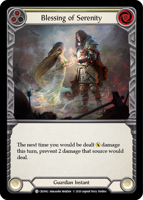 Blessing of Serenity (Yellow) [CRU042] 1st Edition Rainbow Foil | Good Games North