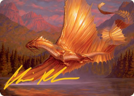 Adult Gold Dragon Art Card (Gold-Stamped Signature) [Dungeons & Dragons: Adventures in the Forgotten Realms Art Series] | Good Games North