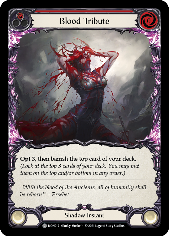 Blood Tribute (Red) [MON215] 1st Edition Normal | Good Games North