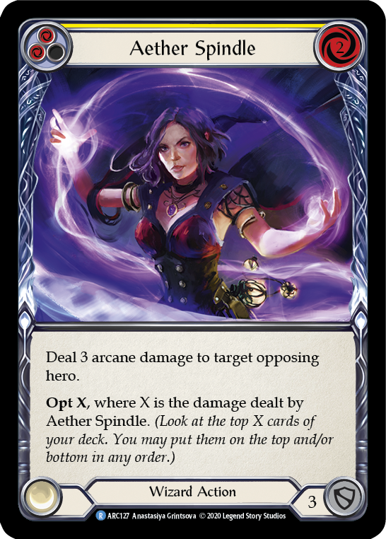 Aether Spindle (Yellow) [U-ARC127] Unlimited Rainbow Foil | Good Games North