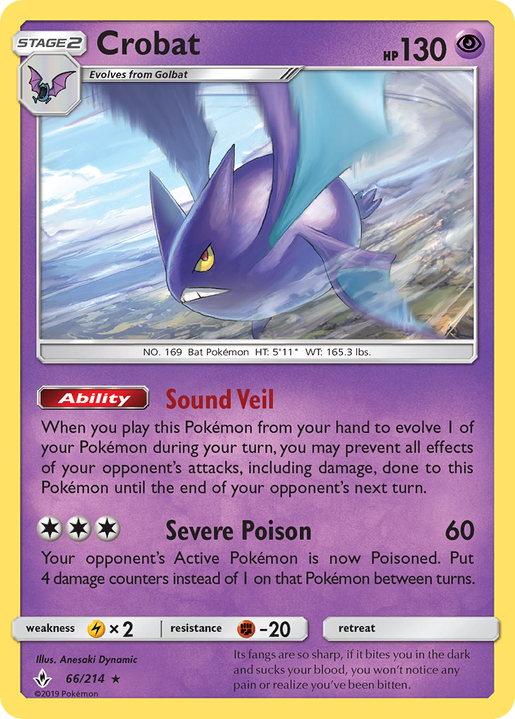 Crobat (66/214) [Sun & Moon: Unbroken Bonds] | Good Games North