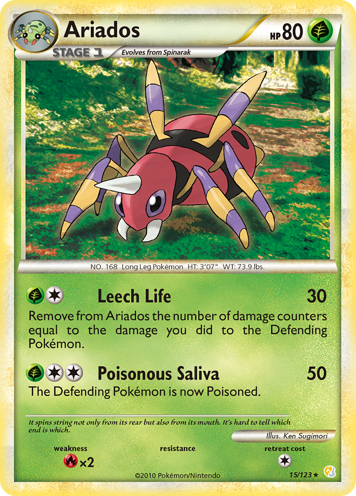 Ariados (15/123) [HeartGold & SoulSilver: Base Set] | Good Games North