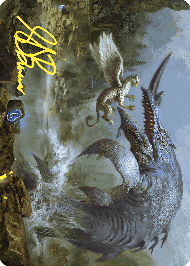 Horned Loch-Whale Art Card (Gold-Stamped Signature) [Wilds of Eldraine Art Series] | Good Games North
