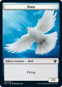 Bird // Dinosaur Cat Double-sided Token [Commander 2020 Tokens] | Good Games North