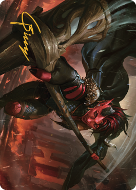 Karlach, Fury of Avernus Art Card (34) (Gold-Stamped Signature) [Commander Legends: Battle for Baldur's Gate Art Series] | Good Games North