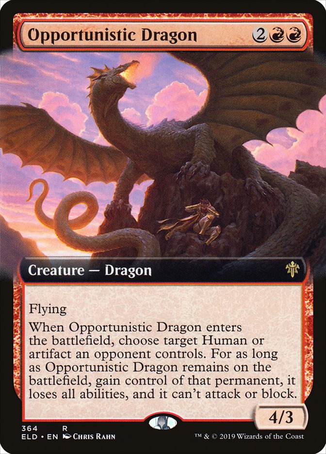 Opportunistic Dragon (Extended Art) [Throne of Eldraine] | Good Games North