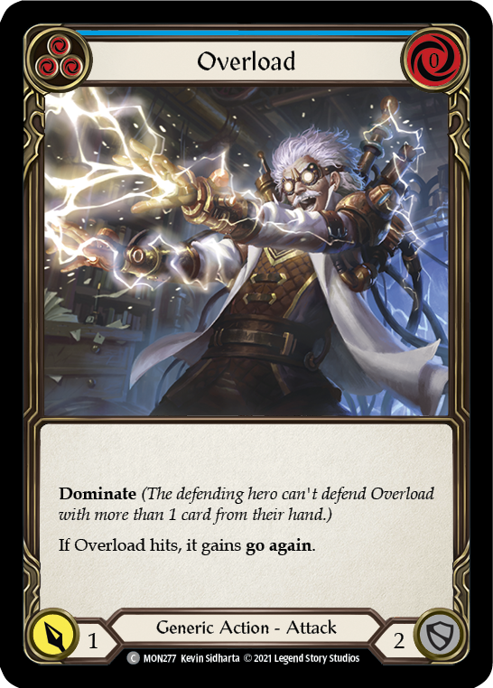 Overload (Blue) [MON277-RF] 1st Edition Rainbow Foil | Good Games North