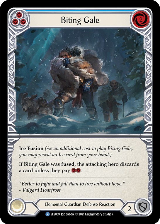 Biting Gale (Blue) [ELE009] (Tales of Aria)  1st Edition Rainbow Foil | Good Games North