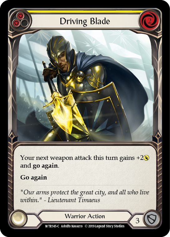 Driving Blade (Yellow) [WTR145-C] Alpha Print Rainbow Foil | Good Games North
