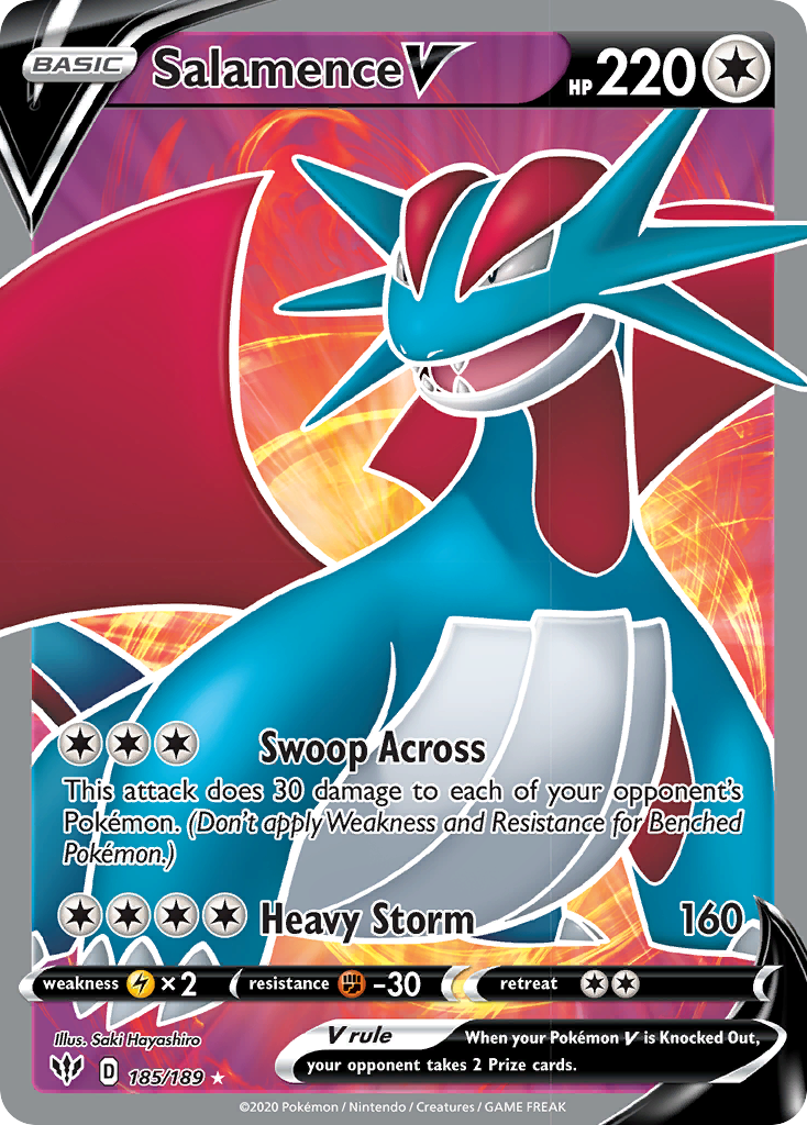 Salamence V (185/189) [Sword & Shield: Darkness Ablaze] | Good Games North