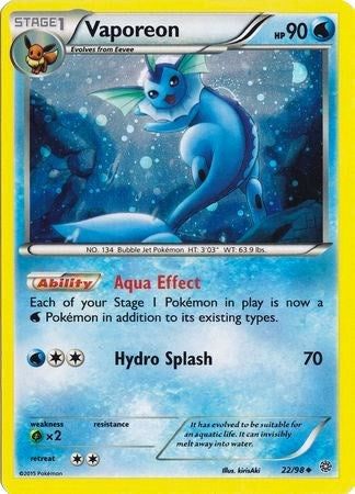 Vaporeon (22/98) (Cosmos Holo) [XY: Ancient Origins] | Good Games North