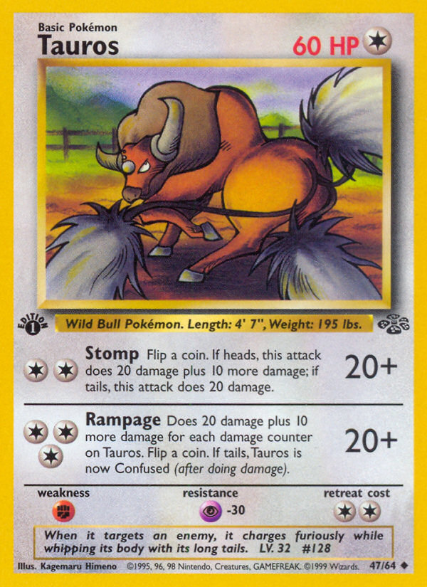 Tauros (47/64) [Jungle 1st Edition] | Good Games North
