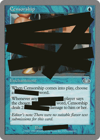 Censorship [Unglued] | Good Games North