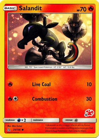 Salandit (25/156) (Charizard Stamp #13) [Battle Academy 2020] | Good Games North