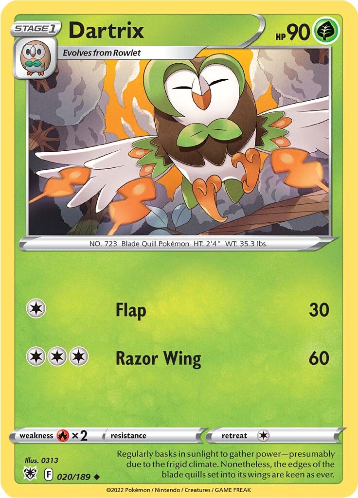 Dartrix (020/189) [Sword & Shield: Astral Radiance] | Good Games North