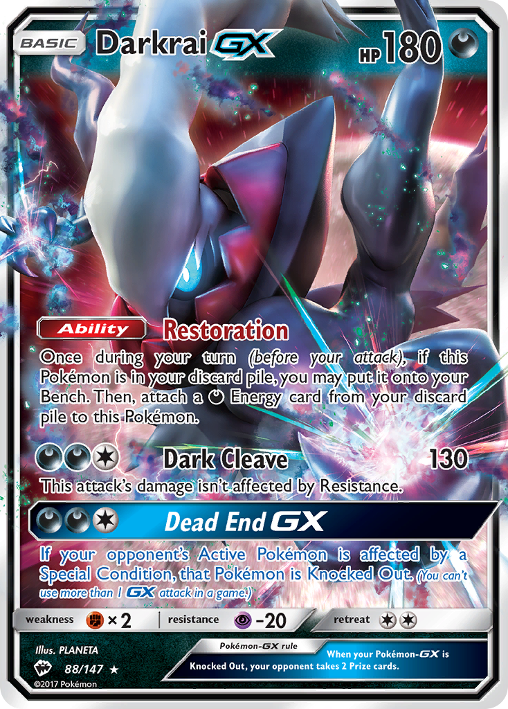 Darkrai GX (88/147) [Sun & Moon: Burning Shadows] | Good Games North
