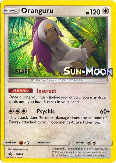 Oranguru (SM13) (Staff Prerelease Promo) [Sun & Moon: Black Star Promos] | Good Games North