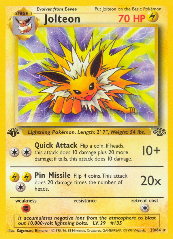 Jolteon (20/64) [Jungle 1st Edition] | Good Games North