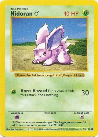 Nidoran (55/102) (Male) [Base Set Shadowless Unlimited] | Good Games North