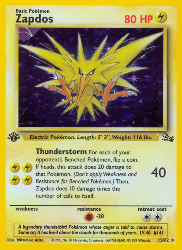 Zapdos (15/62) [Fossil 1st Edition] | Good Games North
