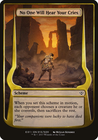 No One Will Hear Your Cries (Archenemy: Nicol Bolas) [Archenemy: Nicol Bolas Schemes] | Good Games North