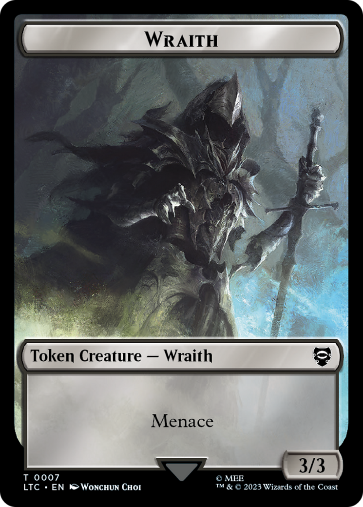 Treasure // Wraith Double-Sided Token [The Lord of the Rings: Tales of Middle-Earth Commander Tokens] | Good Games North