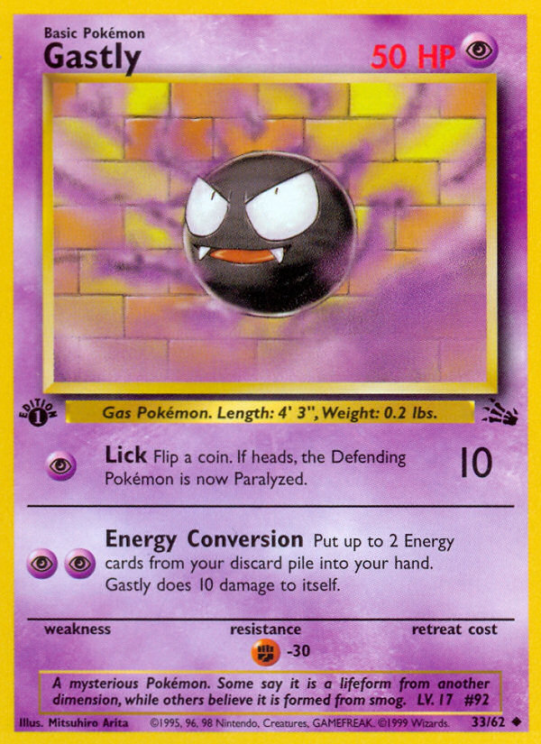 Gastly (33/62) [Fossil 1st Edition] | Good Games North