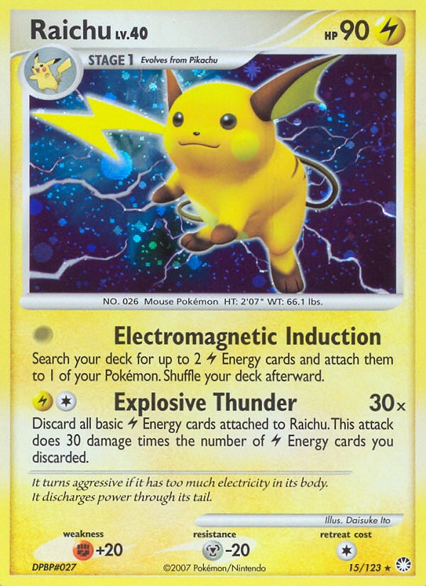 Raichu (15/123) [Diamond & Pearl: Mysterious Treasures] | Good Games North