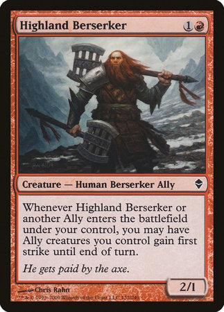 Highland Berserker [Zendikar] | Good Games North