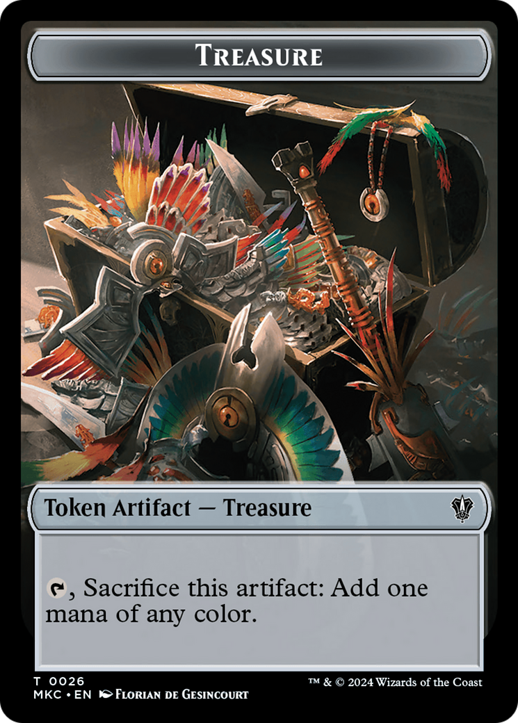 Gold // Treasure Double-Sided Token [Murders at Karlov Manor Commander Tokens] | Good Games North