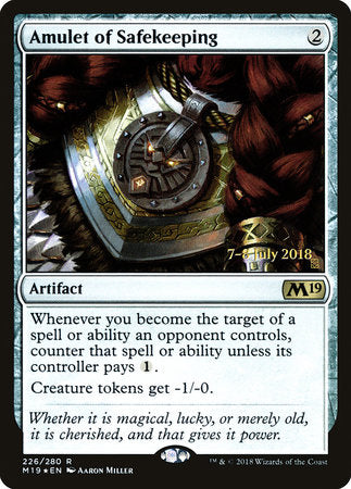 Amulet of Safekeeping [Core Set 2019 Promos] | Good Games North
