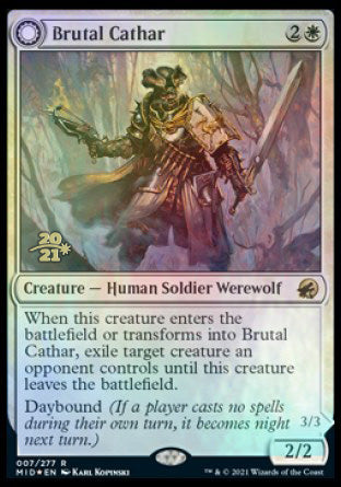 Brutal Cathar // Moonrage Brute [Innistrad: Midnight Hunt Prerelease Promos] | Good Games North