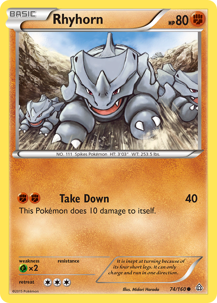 Rhyhorn (74/160) [XY: Primal Clash] | Good Games North