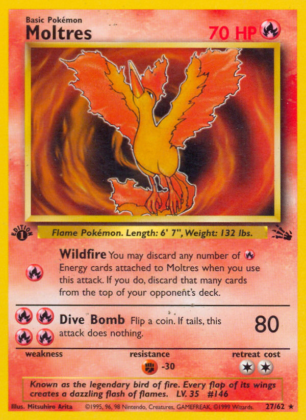 Moltres (27/62) [Fossil 1st Edition] | Good Games North