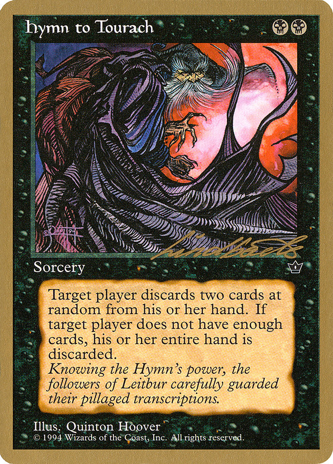 Hymn to Tourach (Cloak) (Leon Lindback) [Pro Tour Collector Set] | Good Games North