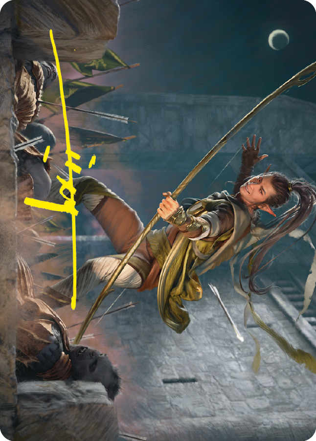 Legolas, Counter of Kills Art Card (Gold-Stamped Signature) [The Lord of the Rings: Tales of Middle-earth Art Series] | Good Games North