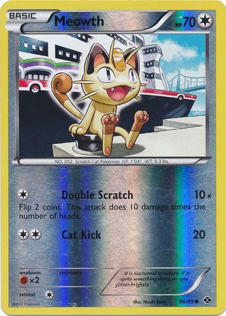 Meowth (80/99) (Mirror Reverse Holo) [Black & White: Next Destinies] | Good Games North
