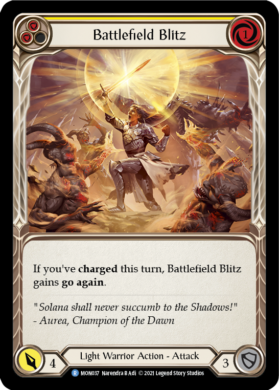 Battlefield Blitz (Yellow) [MON037-RF] 1st Edition Rainbow Foil | Good Games North