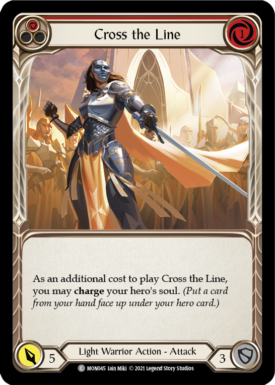 Cross the Line (Red) [MON045-RF] 1st Edition Rainbow Foil | Good Games North