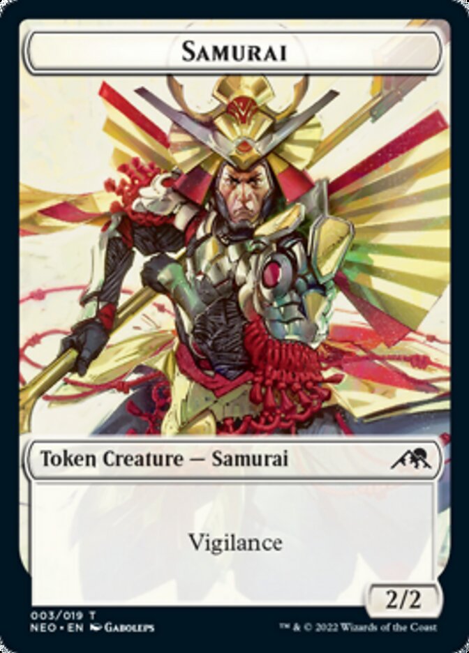 Samurai // Tamiyo's Notebook Double-sided Token [Kamigawa: Neon Dynasty Tokens] | Good Games North