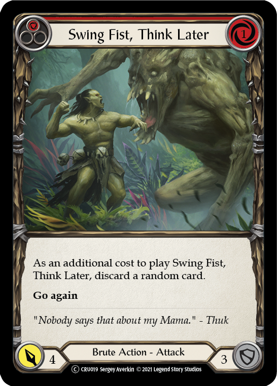 Swing Fist, Think Later (Red) [U-CRU019-RF] Unlimited Rainbow Foil | Good Games North