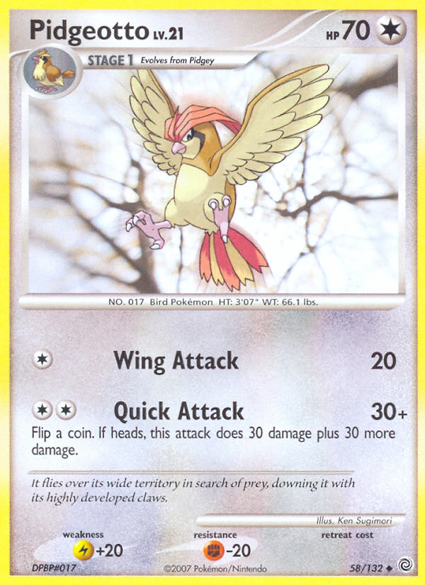 Pidgeotto (58/132) [Diamond & Pearl: Secret Wonders] | Good Games North